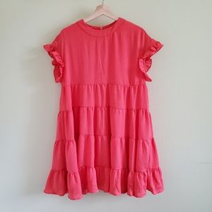 Pink Tiered Mini Dress
